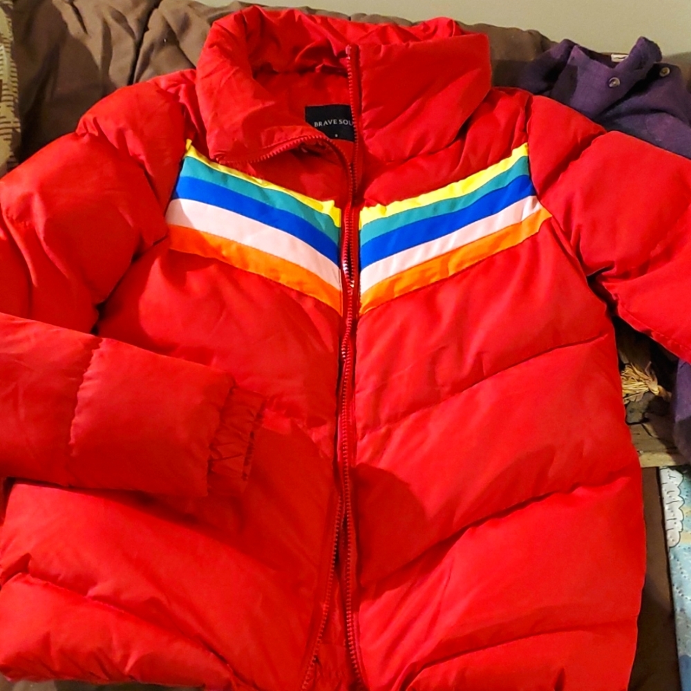 Brave Soul size XS puffer bomber coat